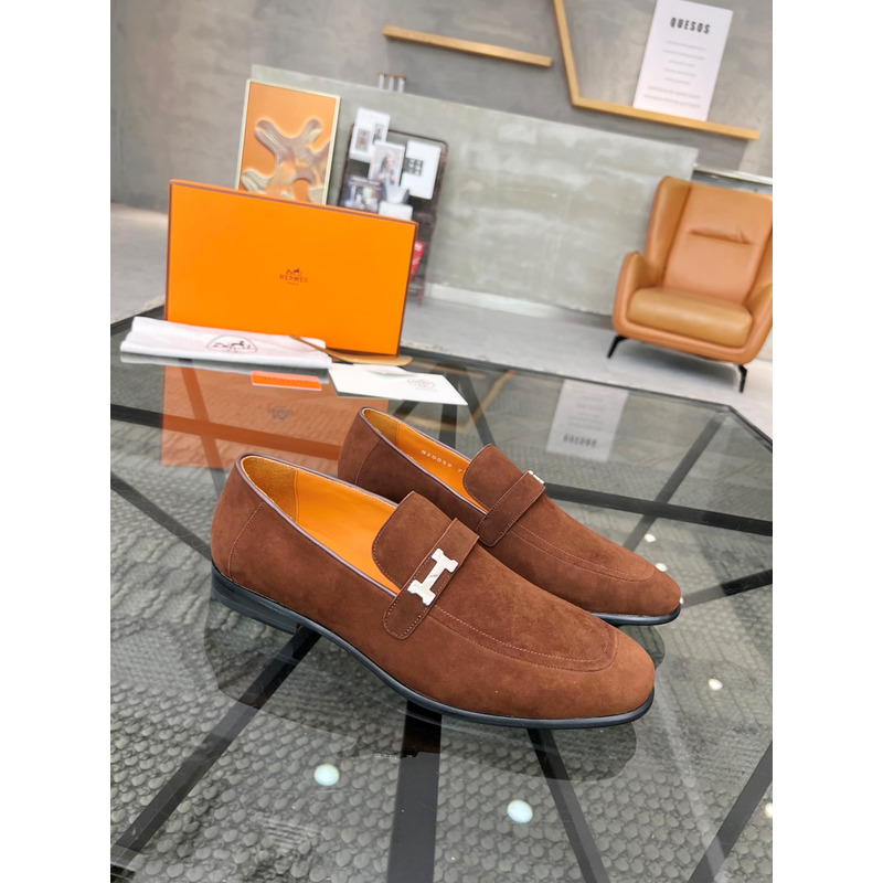 Hermès Suede Paris Loafer Brown