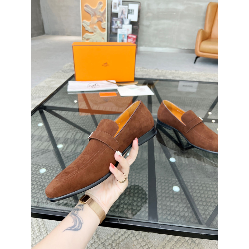 Hermès Suede Paris Loafer Brown