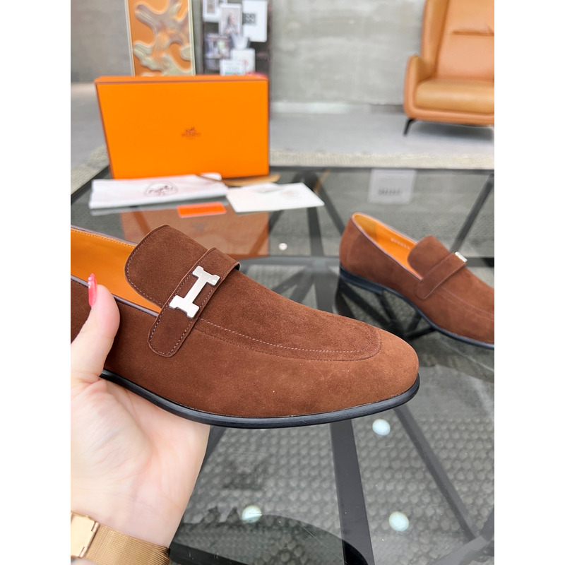 Hermès Suede Paris Loafer Brown