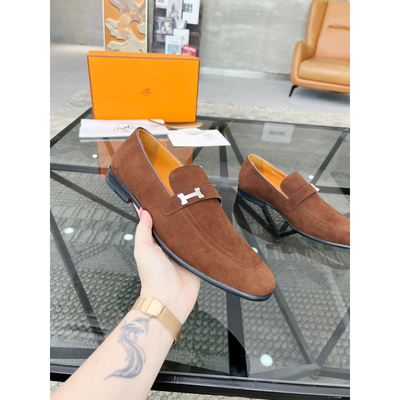 Hermès Suede Paris Loafer Brown