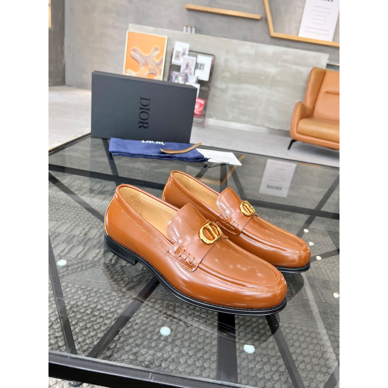 D*or granville polished calfskin loafer light brown