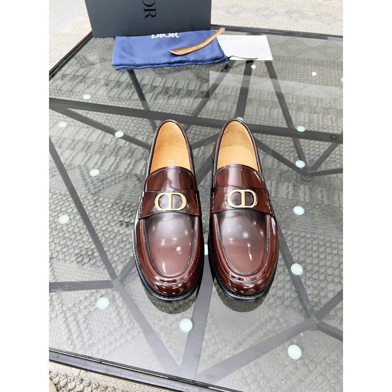 D*or granville polished calfskin loafer brown