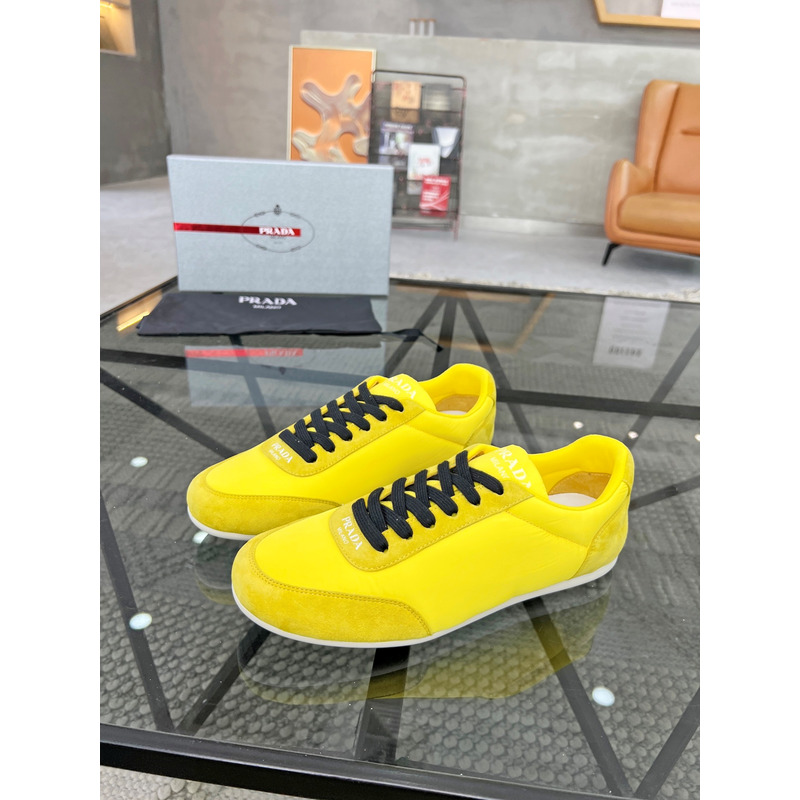 Pra*a suede and leather sneakers yellow