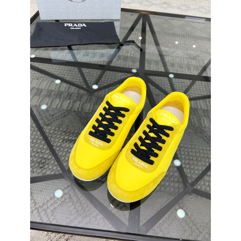 Pra*a suede and leather sneakers yellow