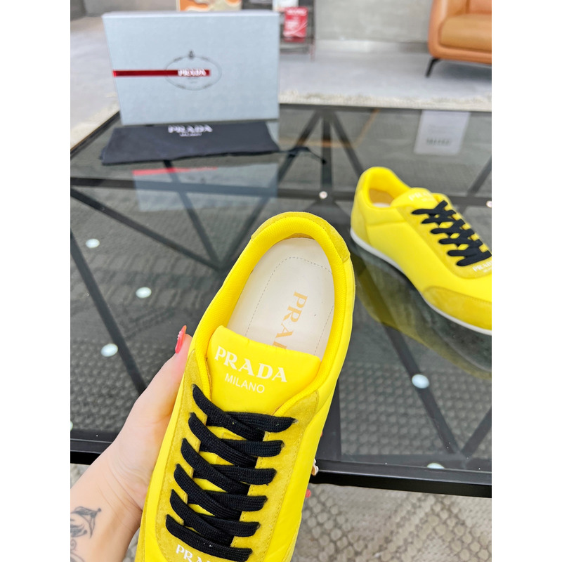 Pra*a suede and leather sneakers yellow