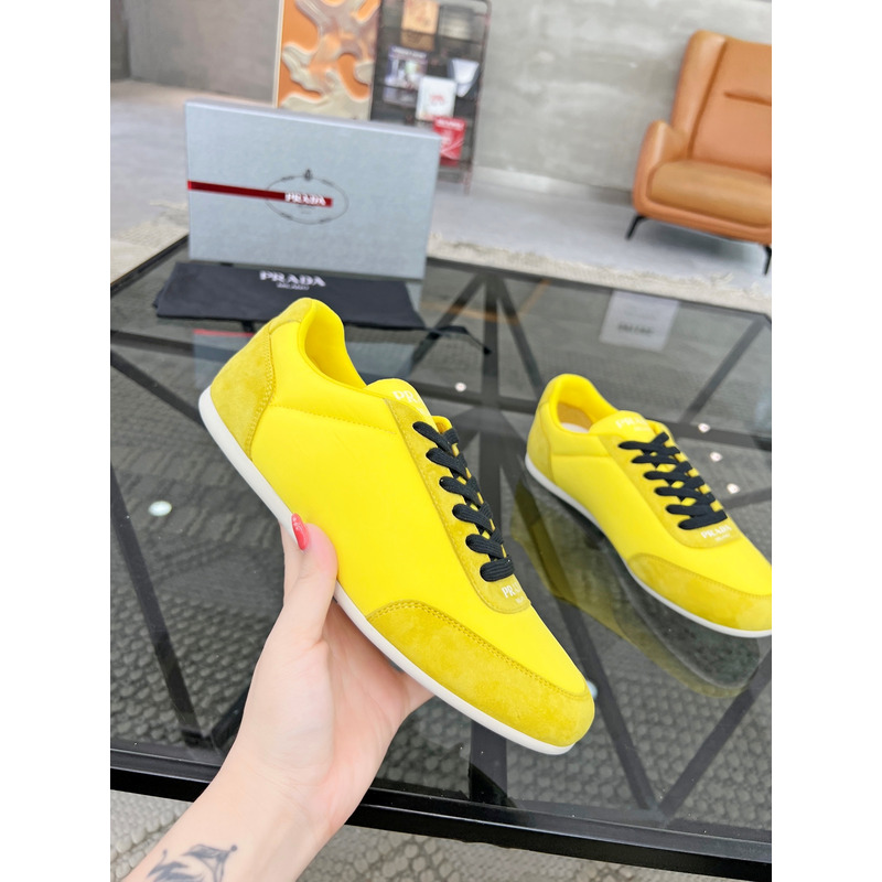 Pra*a suede and leather sneakers yellow