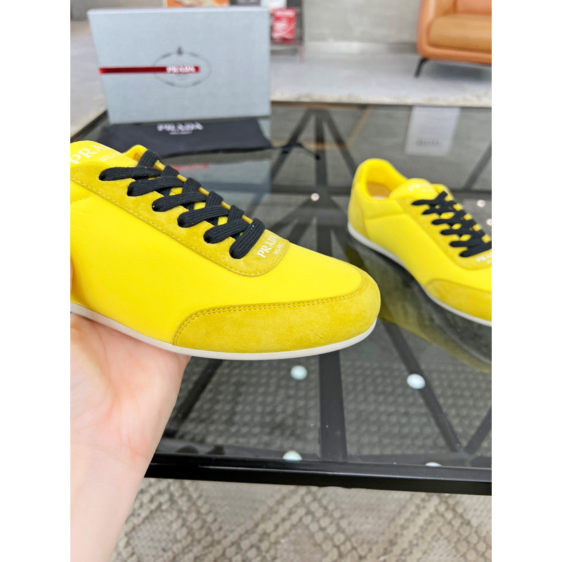 Pra*a suede and leather sneakers yellow