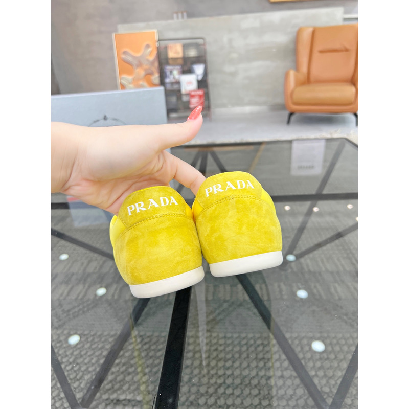 Pra*a suede and leather sneakers yellow