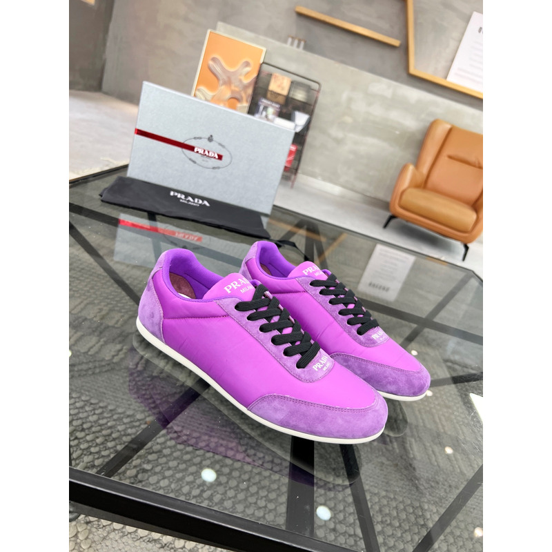 Pra*a suede and leather sneakers purple