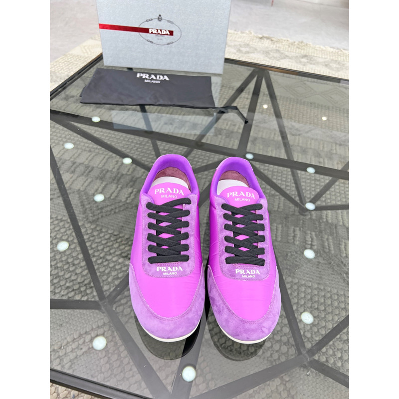 Pra*a suede and leather sneakers purple