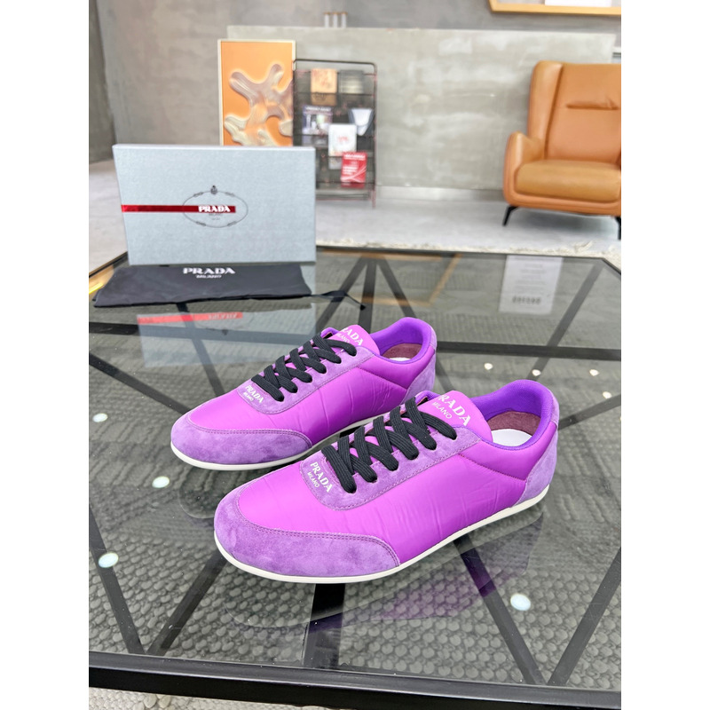 Pra*a suede and leather sneakers purple