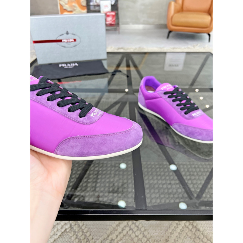 Pra*a suede and leather sneakers purple