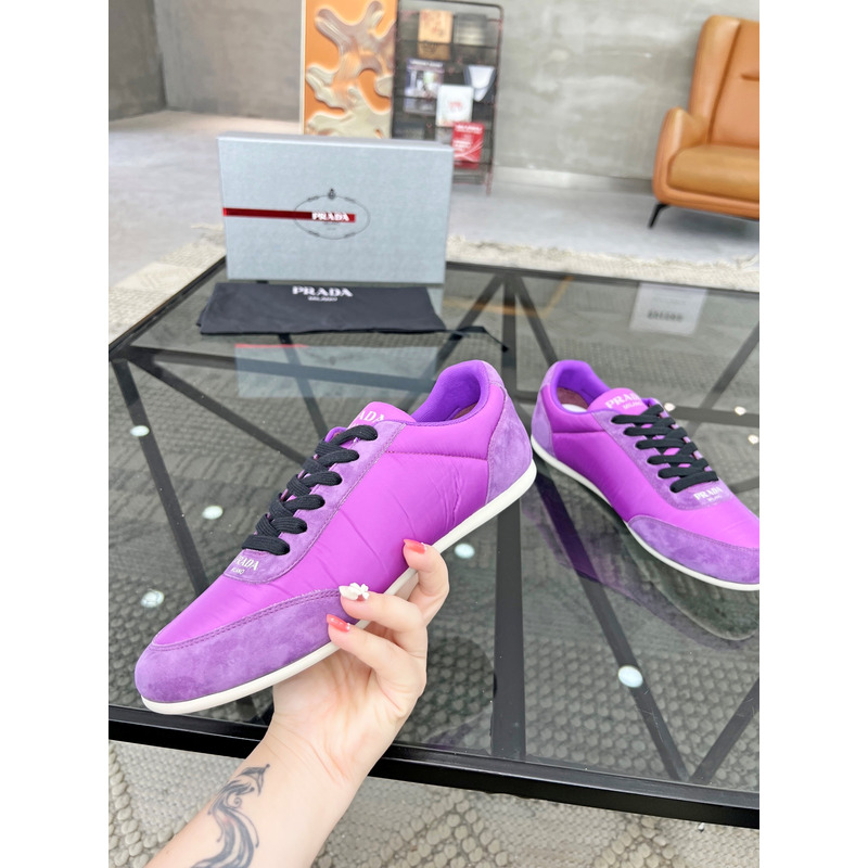 Pra*a suede and leather sneakers purple