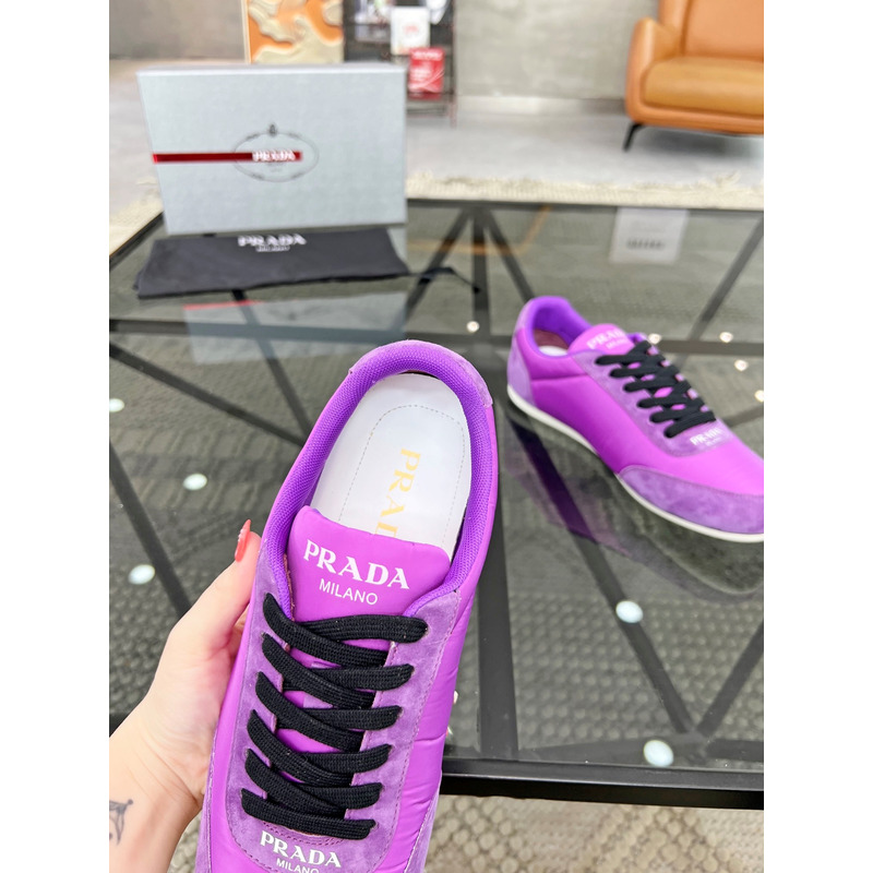 Pra*a suede and leather sneakers purple