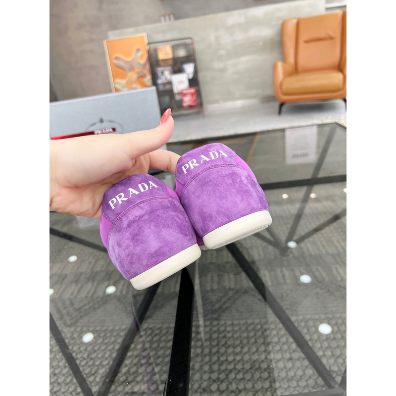 Pra*a suede and leather sneakers purple