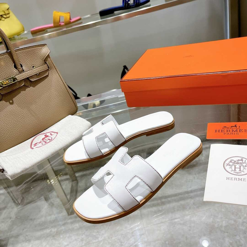 H**mes oran sandals white box calfskin