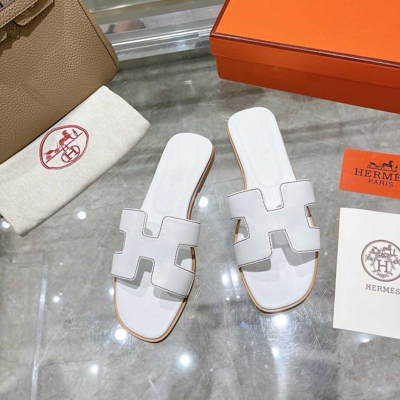 H**mes oran sandals white box calfskin