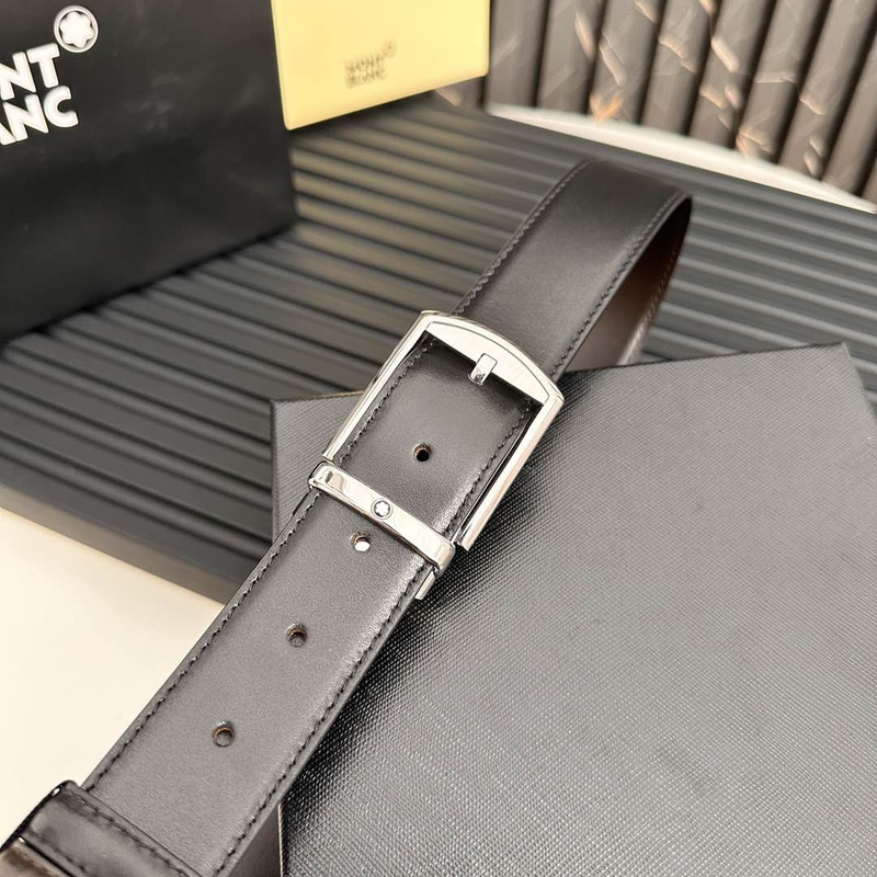 Mont blanc Black Belt Square Buckle