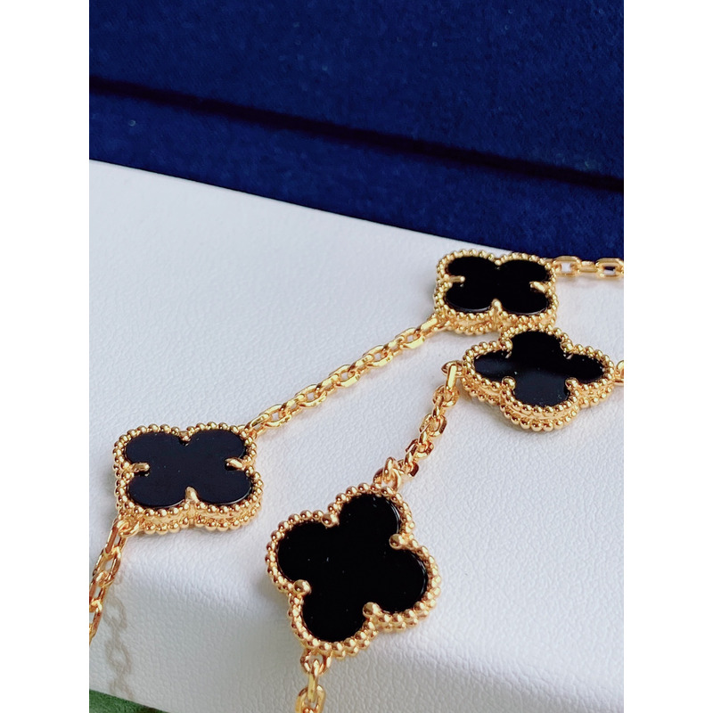 Van Cleef & Arpels Vintage Alhambra Necklace, 10 Motifs Black&Gold