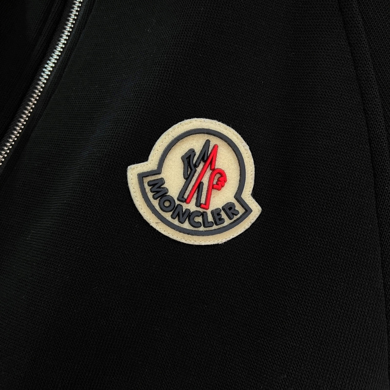 Moncler Classic Logo Zip-up Tracksuits Tricolor Stripe Black