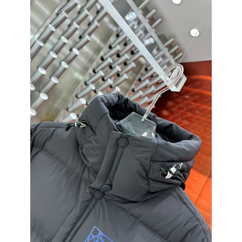 Moncler Logo Printed Down Jacket in Black