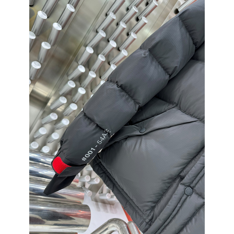 Moncler Logo Printed Down Jacket in Black