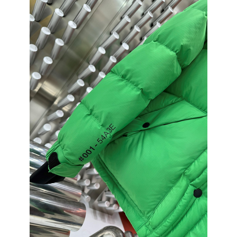 Moncler Logo Printed Down Jacket in Green