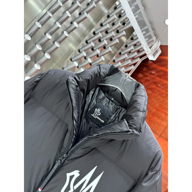 Moncler Logo Printed Down Jacket in Black