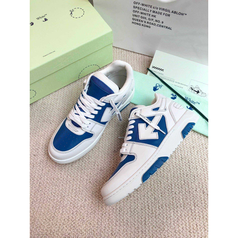 Off White  Out Of Office OOO Low Tops White Blue