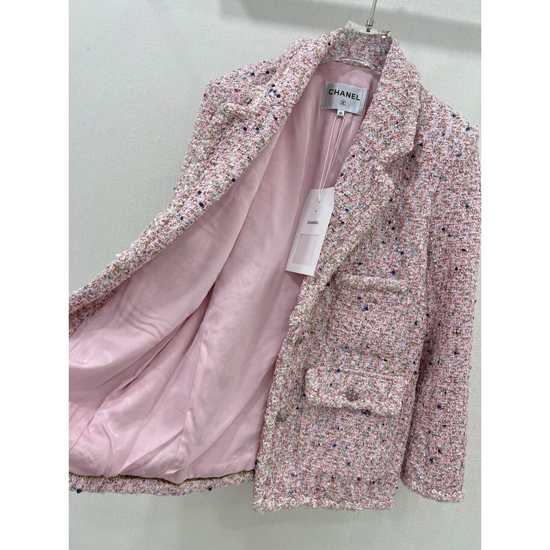 Ch*el tweed jacket pink