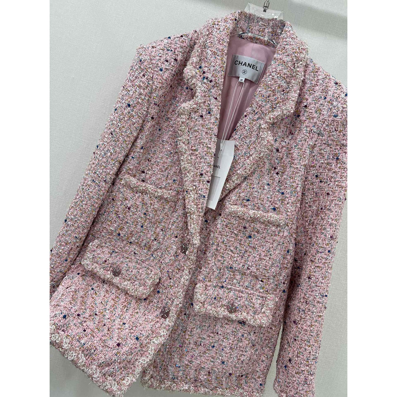 Ch*el tweed jacket pink