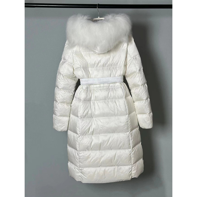 Moncler Boedic Long Down Jacket White