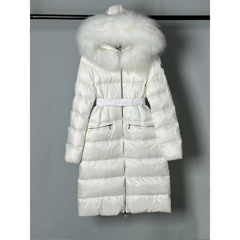 Moncler Boedic Long Down Jacket White