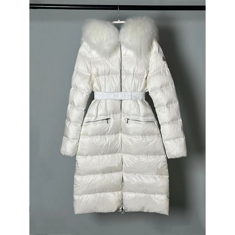 Moncler Boedic Long Down Jacket White