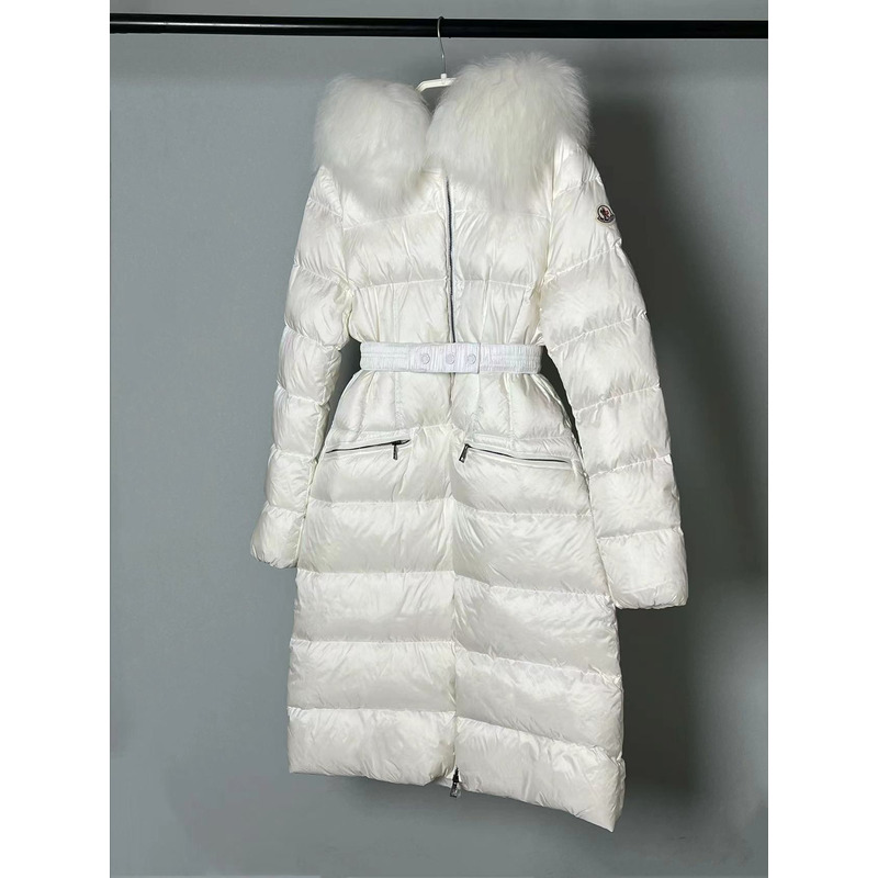 Moncler Boedic Long Down Jacket White