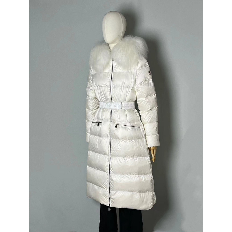 Moncler Boedic Long Down Jacket White