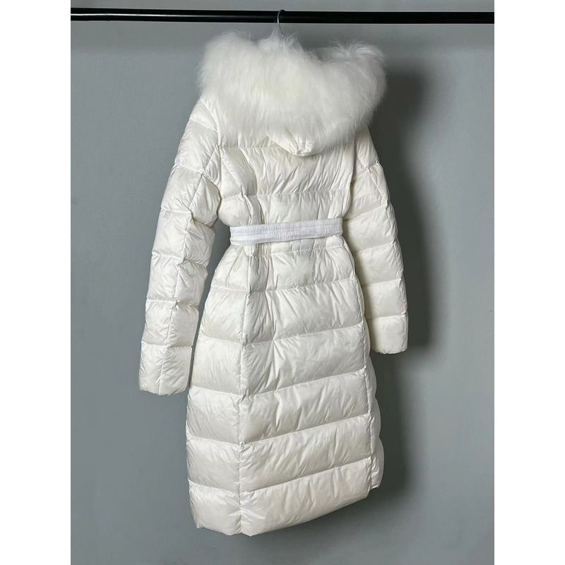 Moncler Boedic Long Down Jacket White