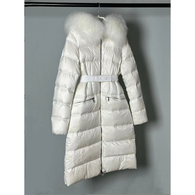 Moncler Boedic Long Down Jacket White