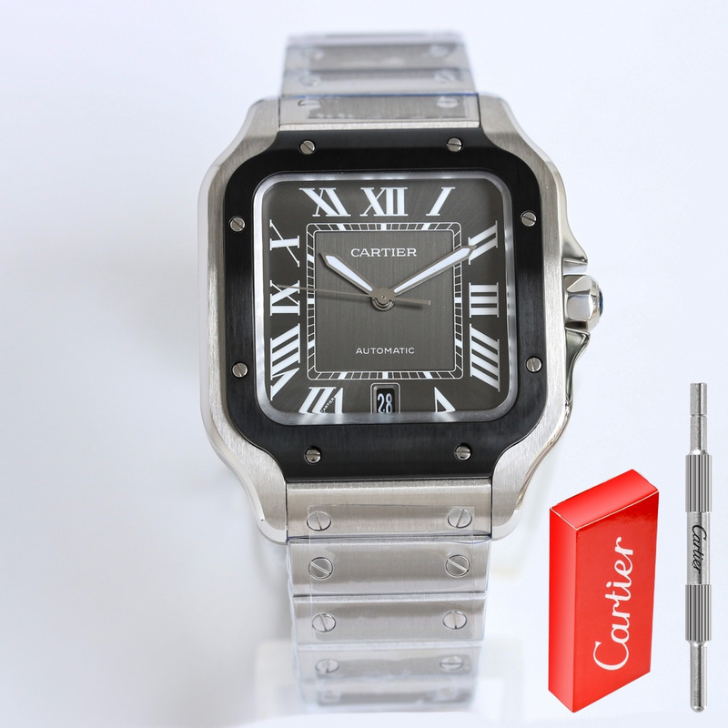 Cartier Sabtis De Steel Adlc Grey Dial Black