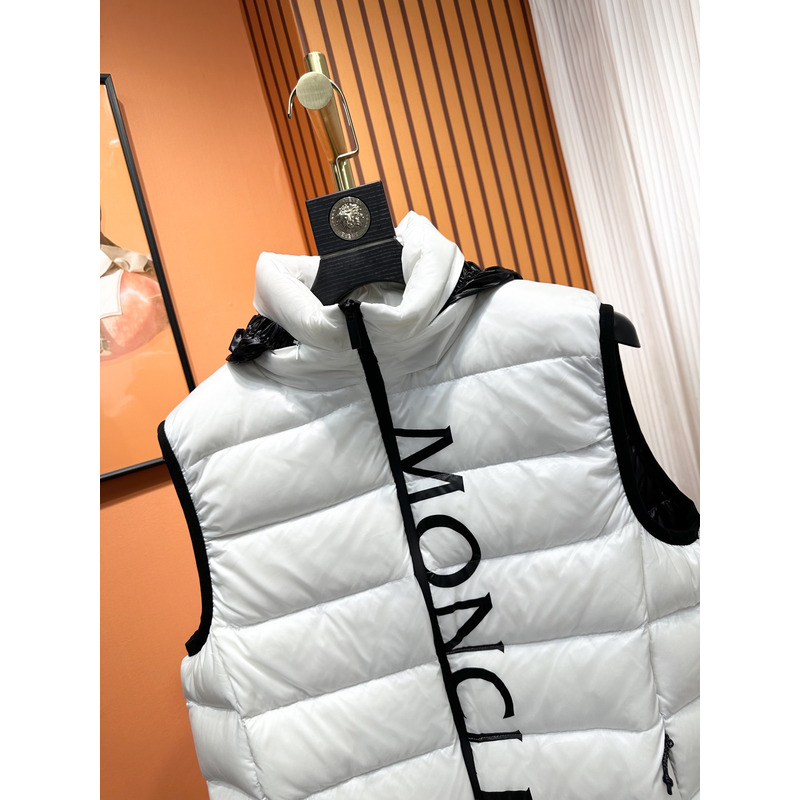 Moncler Logo Print Padded Gilet White