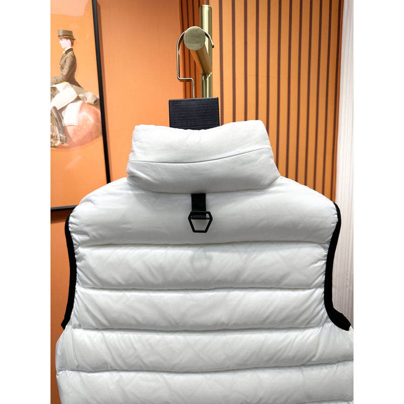 Moncler Logo Print Padded Gilet White