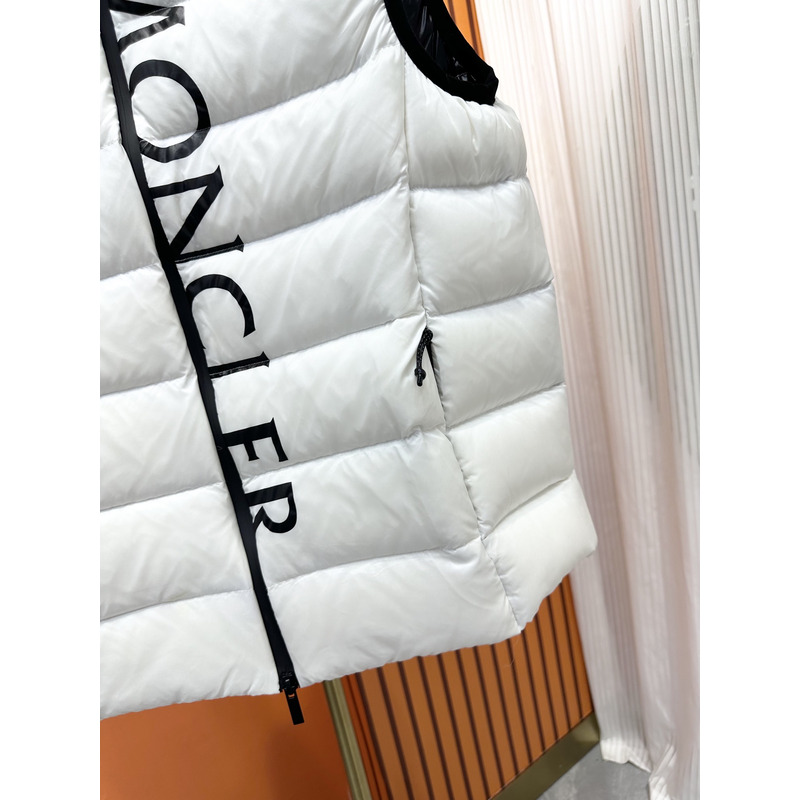 Moncler Logo Print Padded Gilet White