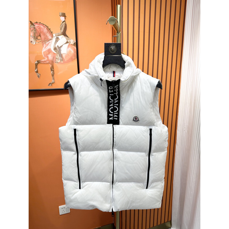 Moncler Logo Sleeveless Jacket In White