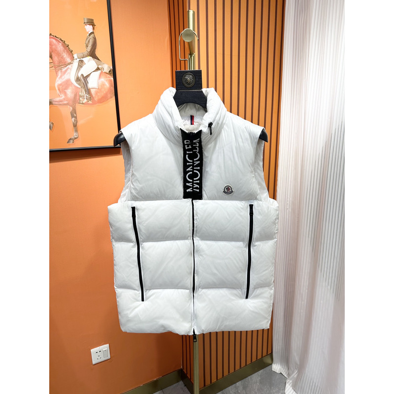 Moncler Logo Sleeveless Jacket In White