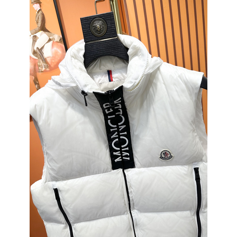 Moncler Logo Sleeveless Jacket In White