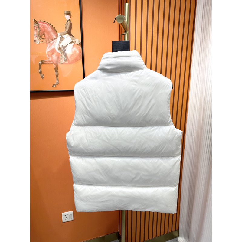 Moncler Logo Sleeveless Jacket In White