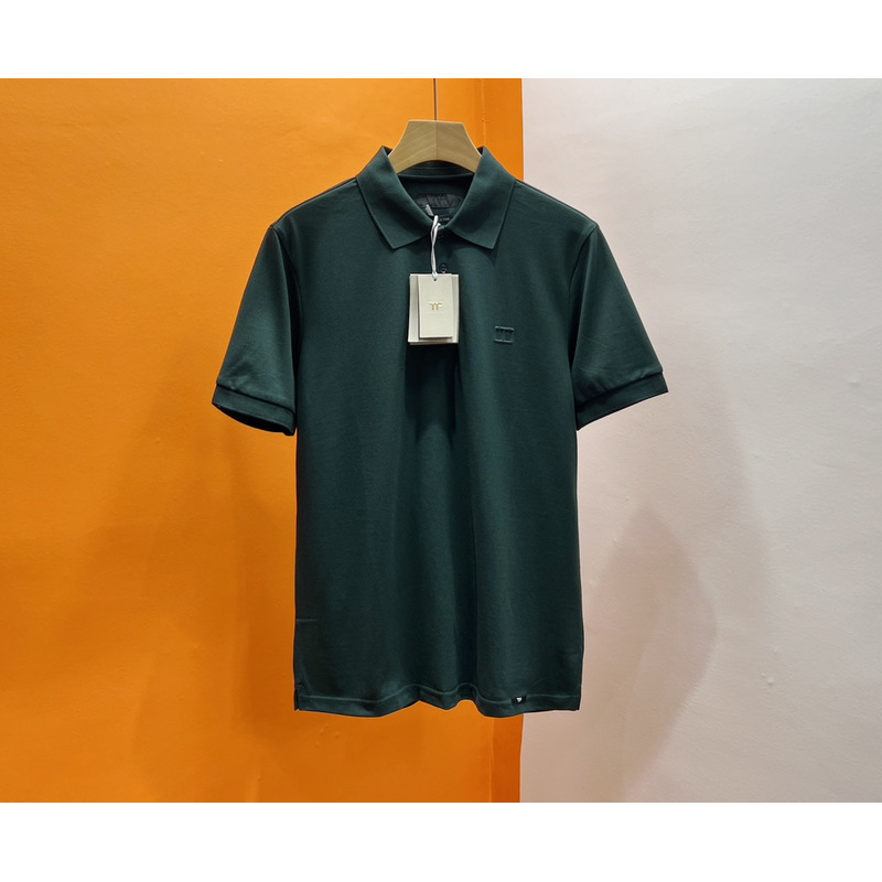 Tom Ford Embroidered Logo Polo Shirt Dark Green