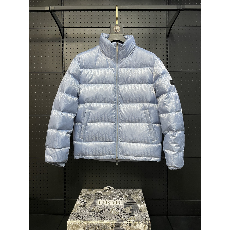 D*or oblique down jacket light blue