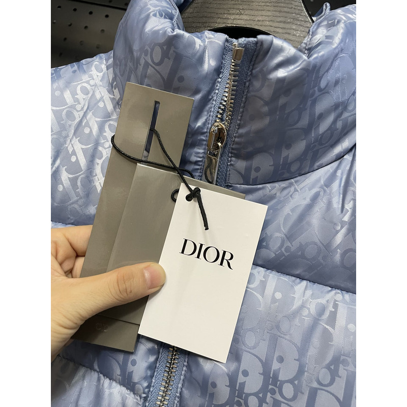 D*or oblique down jacket light blue