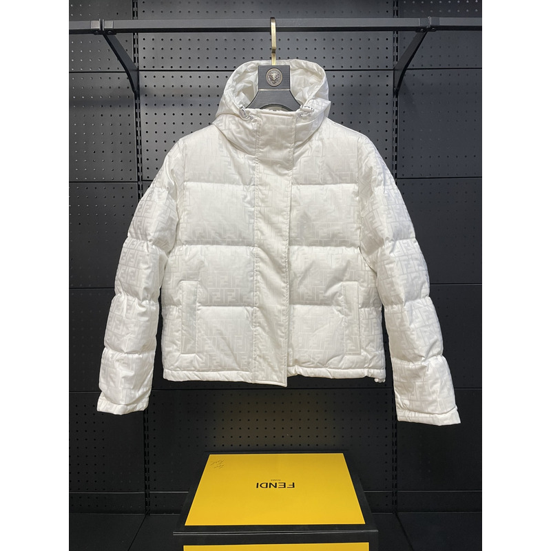 F**di down jacket technical fabric down jacket white